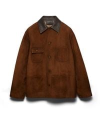 Prada - Suede Caban Jacket - Lyst