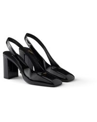 Prada - Patent Leather Slingback Pumps - Lyst