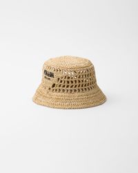 Prada - Woven Fabric Bucket Hat - Lyst