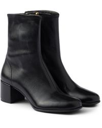 Prada - Stretch Nappa Leather Booties - Lyst