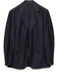 Prada - Single-Breasted Cotton And Silk Jacket - Lyst