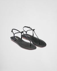 Prada - Patent Leather Thong Sandals - Lyst