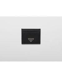 Prada - Re-Nylon And Saffiano Leather Card Holder - Lyst