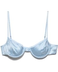 Prada - Vintage-Look Satin Bra, Lake - Lyst