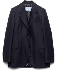 Prada - Chevron Triangle-Logo Blazer - Lyst
