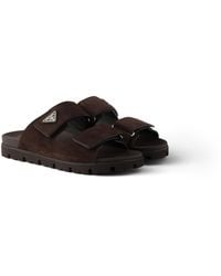 Prada - Sandalen Aus Wildleder Mit Band, Herren, Größe 10,5 - Lyst