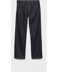 Prada - Raw Denim-Jeans Mit Riemen Aus Leder - Lyst