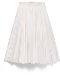 Prada - Pleated Silk Faille Skirt - Lyst