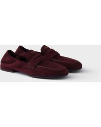 Prada - Shuffle Loafer Aus Antikisiertem Wildleder - Lyst