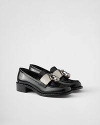 Prada - Verzierte Loafers Aus Leder - Lyst