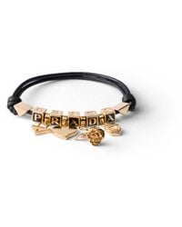 Prada - Nappa Leather And Metal Bracelet - Lyst