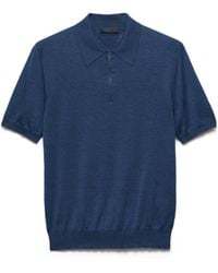 Prada - Silk And Cotton Polo Shirt - Lyst