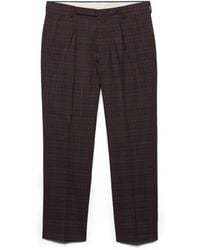 Prada - Prince Of Wales Check Wool Pants - Lyst