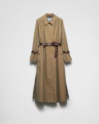 Prada - Single-Breasted Cotton Twill Trench Coat - Lyst