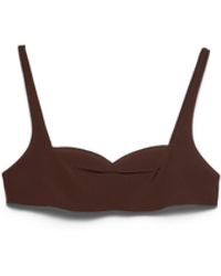 Prada - Crepe De Chine Top, Cocoa - Lyst