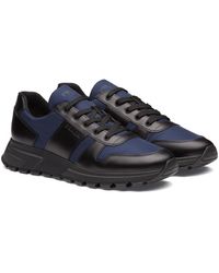 prax 01 leather and technical fabric sneakers