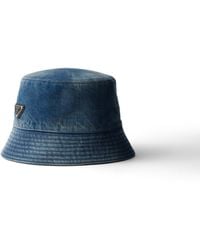 Prada - Denim Bucket Hat - Lyst