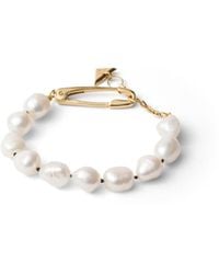 Prada - Metal Bracelet With Pearls - Lyst
