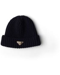 Prada - Strickmütze Aus Wolle, Damen, Größe - Lyst