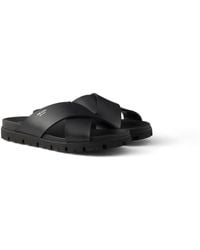Prada - Crisscross Rubber Slides - Lyst