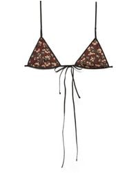 Prada - Floral Print Georgette Bra - Lyst