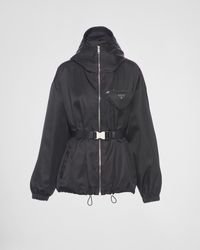 Prada - Re-nylon Hooded Blouson Jacket With Pouch - Lyst
