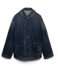 Prada - Washed Denim Blouson Jacket - Lyst