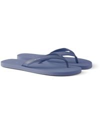 Prada - Brushed Leather Flip-Flops, Size 5 - Lyst
