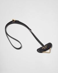 Prada - Saffiano Leather And Metal Keychain - Lyst