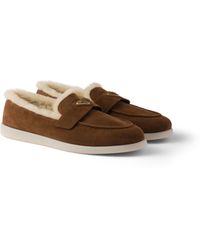 Prada - Loafer Mit Shearling-Besatz - Lyst
