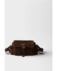 Prada - Explore Mittelgroße Schultertasche Aus Veloursleder - Lyst