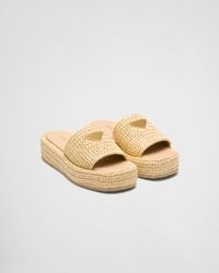 Prada - Crochet Flatform Slides - Lyst