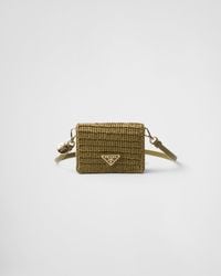 Prada - Crochet Card Holder With Shoulder Strap - Lyst