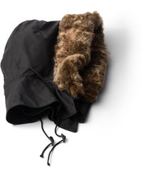 Prada - Re-Nylon And Shearling Hood - Lyst