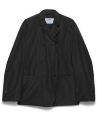 Prada - Double-Breasted Technical Taffeta Jacket - Lyst