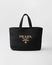 Prada - Woven Fabric Tote Bag - Lyst