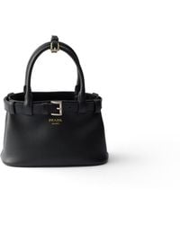 Prada - Buckle Small Leather Bag With Belt - Lyst