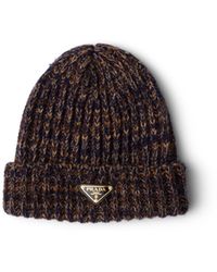 Prada - Mélange Knit Beanie - Lyst