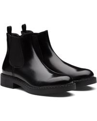 Prada - Leather Ankle Boots - Lyst