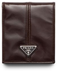 Prada - Leather Wallet With Coin Purse - Lyst