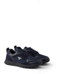 Prada - Prax Leather And Fabric Sneakers - Lyst