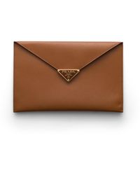 Prada - Envelope-Clutch Aus Saffiano-Leder, Damen - Lyst