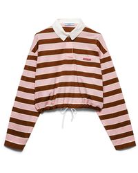 Prada - Stripe-Print Long-Sleeve Cotton-Jersey T-Shirt - Lyst