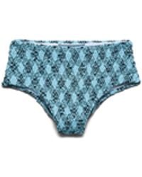 Prada - Checked Print Jersey Bikini Bottom - Lyst