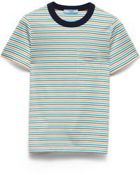 Prada - Cotton Stripe Lisle T-Shirt - Lyst
