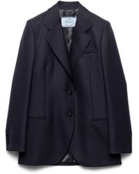 Prada - Chevron Triangle-Logo Blazer - Lyst