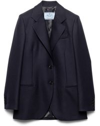 Prada - Chaqueta De Botonadura Simple En Chevron, Mujer, Talla - Lyst