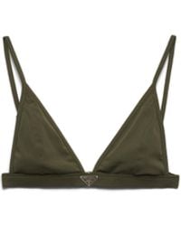 Prada - Ribbed Knit Bralette Bikini Top - Lyst