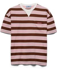 Prada - Bayadere Striped Lisle Cotton T-Shirt - Lyst