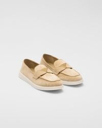Prada - Suede Leather Loafers - Lyst